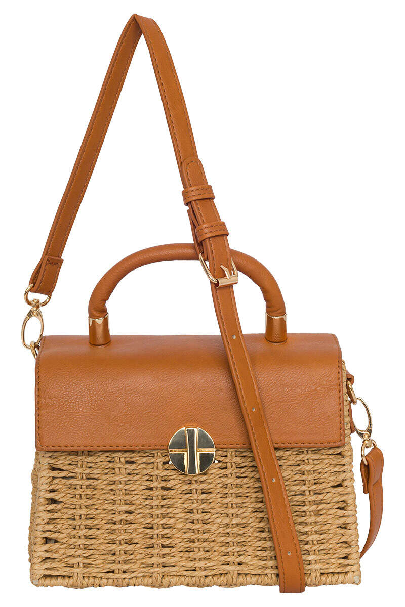 Trachten Basttasche natur cognac