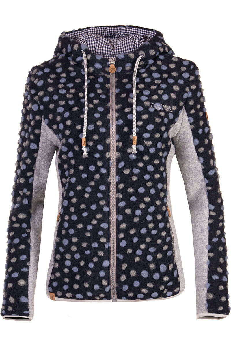 Damen Outdoor- und Freizeitjacke mit Kapuze blau grau