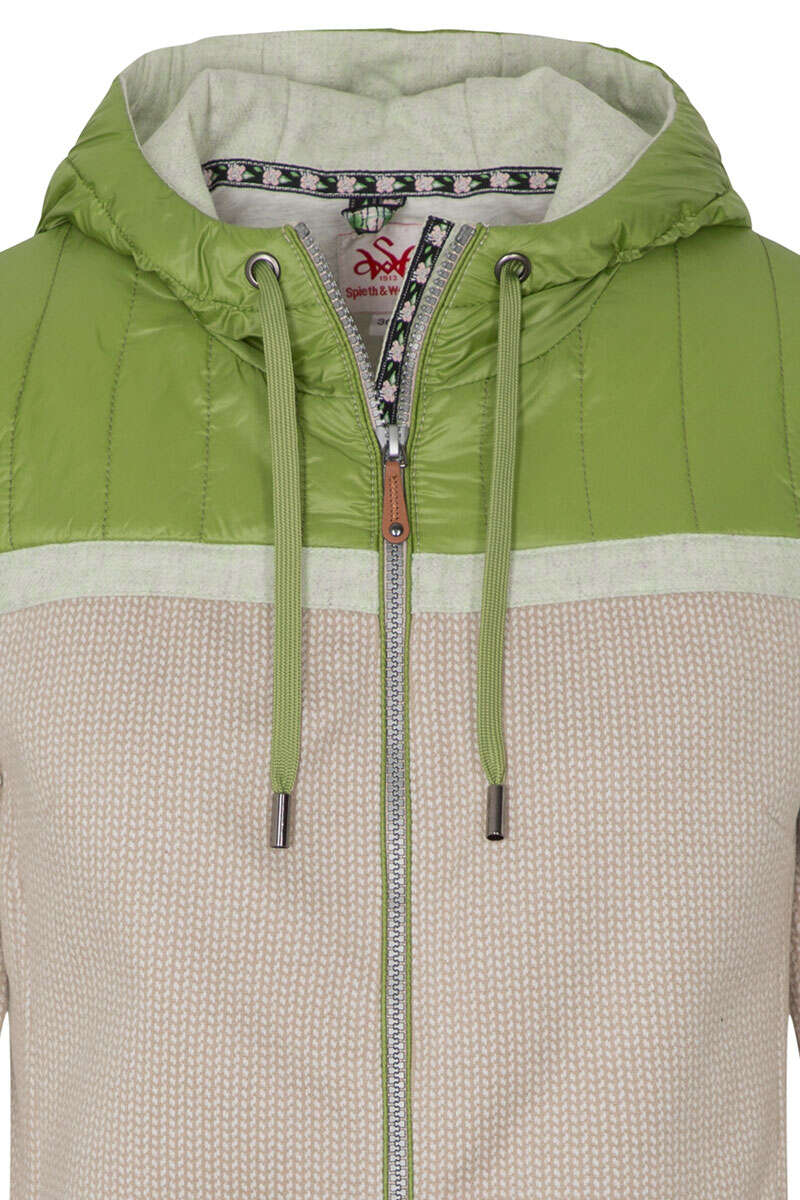 Alpine Damen Outdoorjacke mit Kapuze beige grn Bild 2