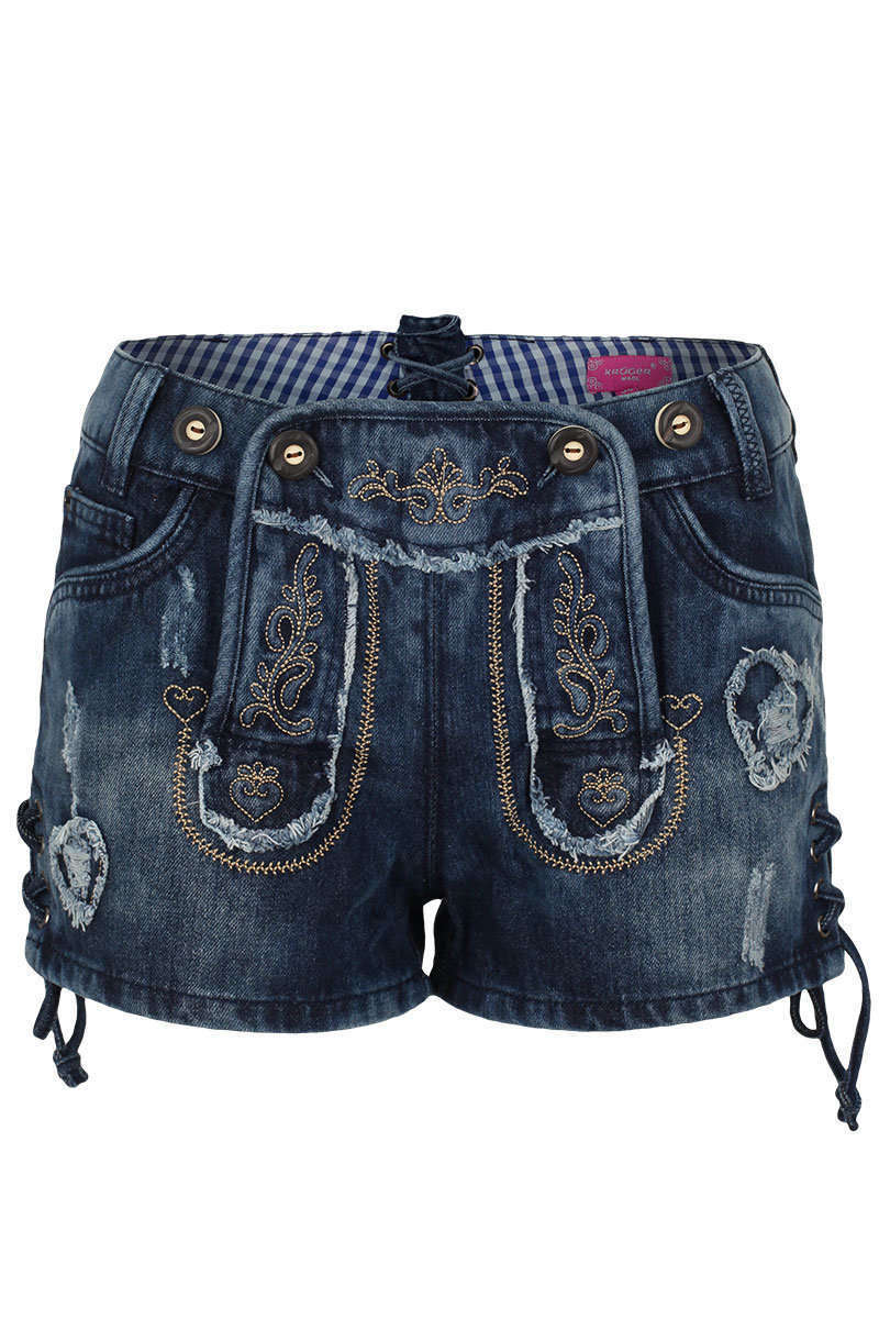 freche Trachten Jeansshorts 'used look' Bild 2