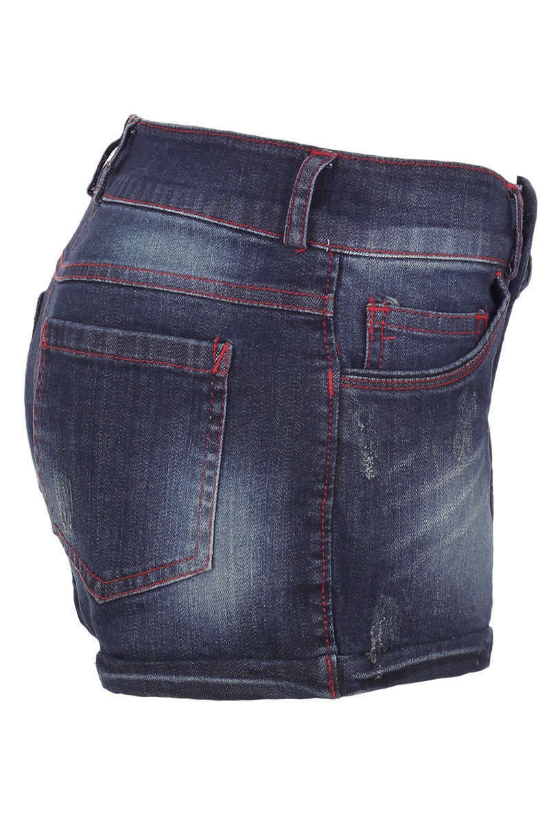 Damen Jeansshorts in Lederhosenoptik Bild 2