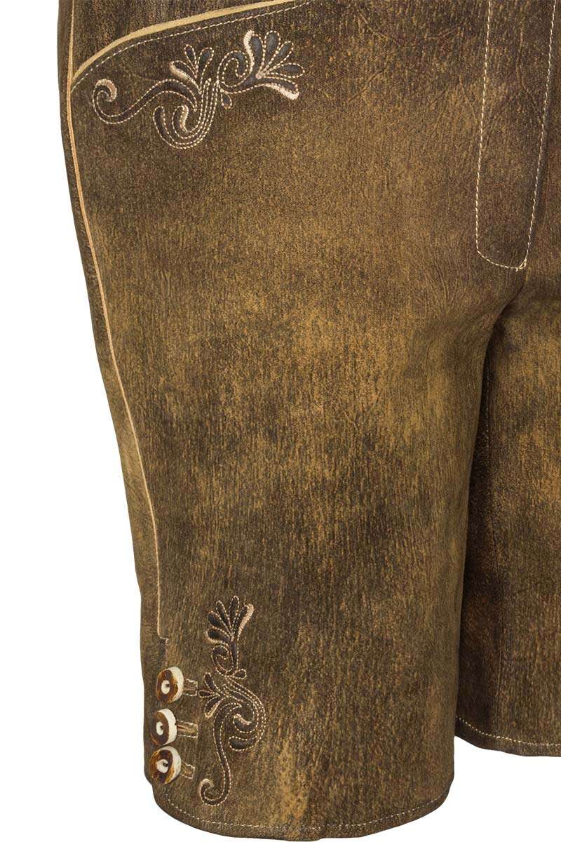 Damen-Lederhose Bermuda taigabraun Bild 2