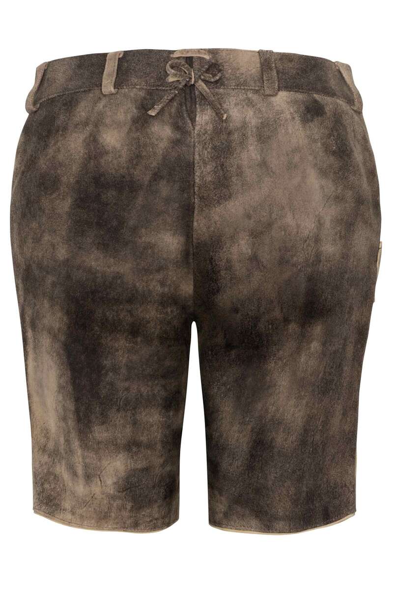 Damen Lederhose kurz mit Stickerei braun Bild 2