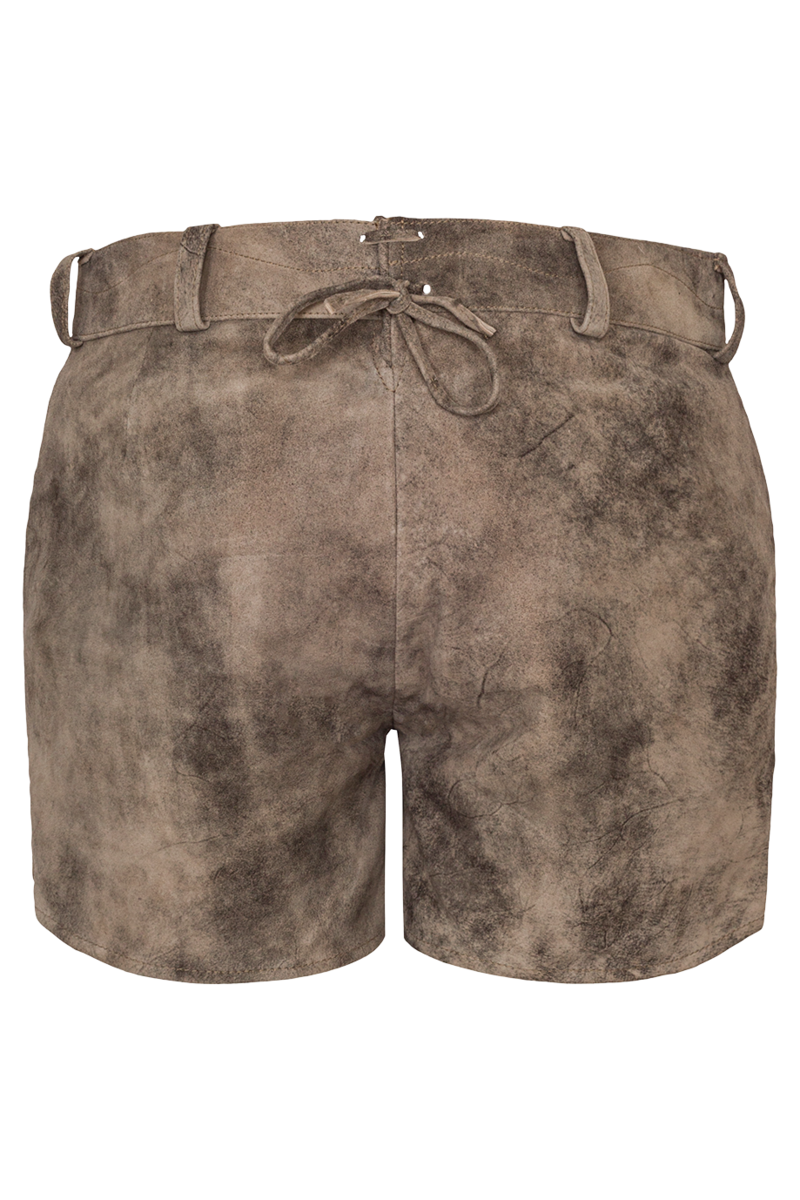 Damen Lederhose kurz bestickt oxford blau Bild 2