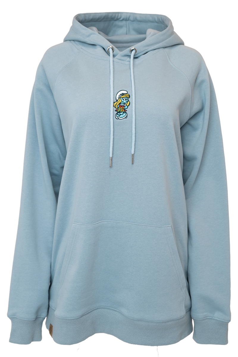 Damen Pullover Schlumpfine hellblau