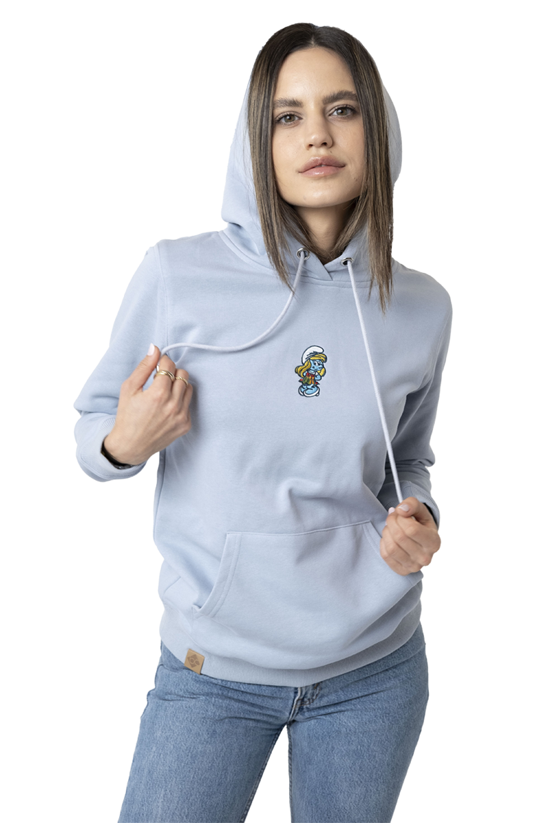 Damen Pullover Schlumpfine hellblau Bild 2