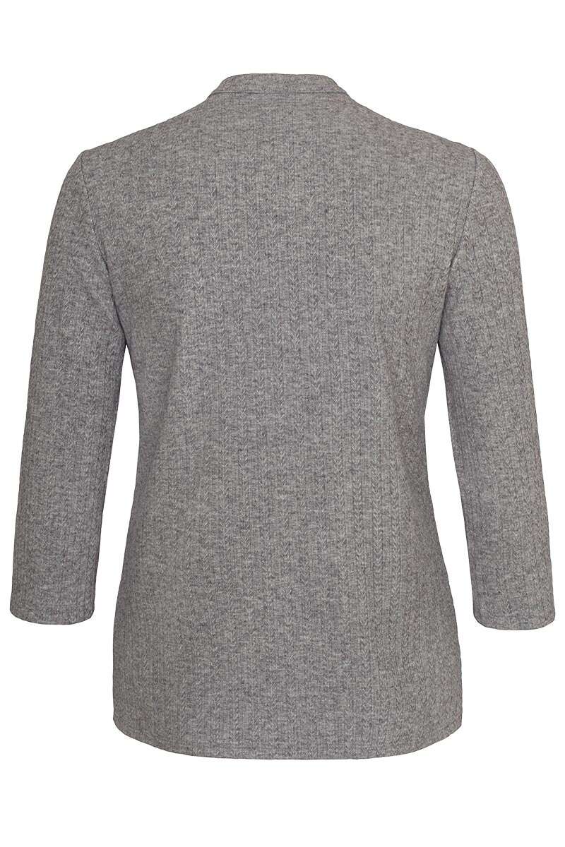 Trachtenshirt mit Stretch 3/4-rmel grau Bild 2