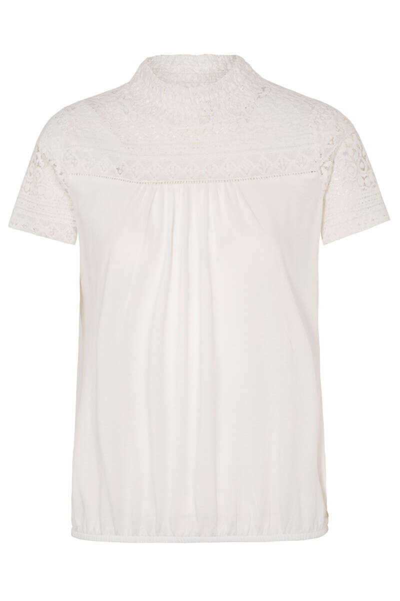 Trachten-T-Shirt mit Spitze offwhite