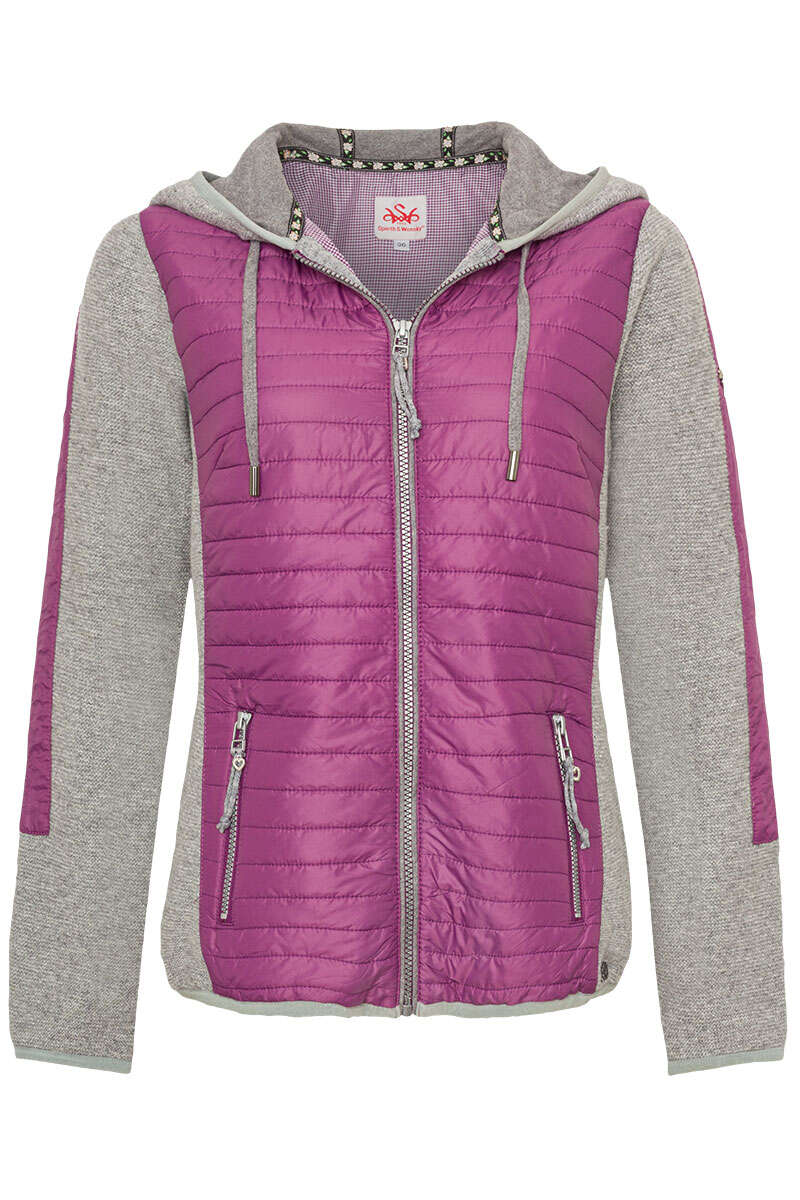 Damen-Outdoor-Jacke mit Kapuze malve grau