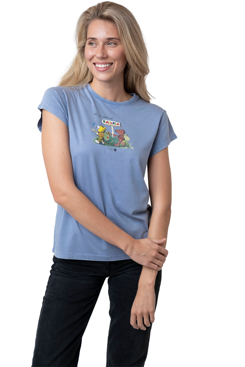 Damen T-Shirt 'Oh wie schn ist Bavaria' hellblau Bild 2