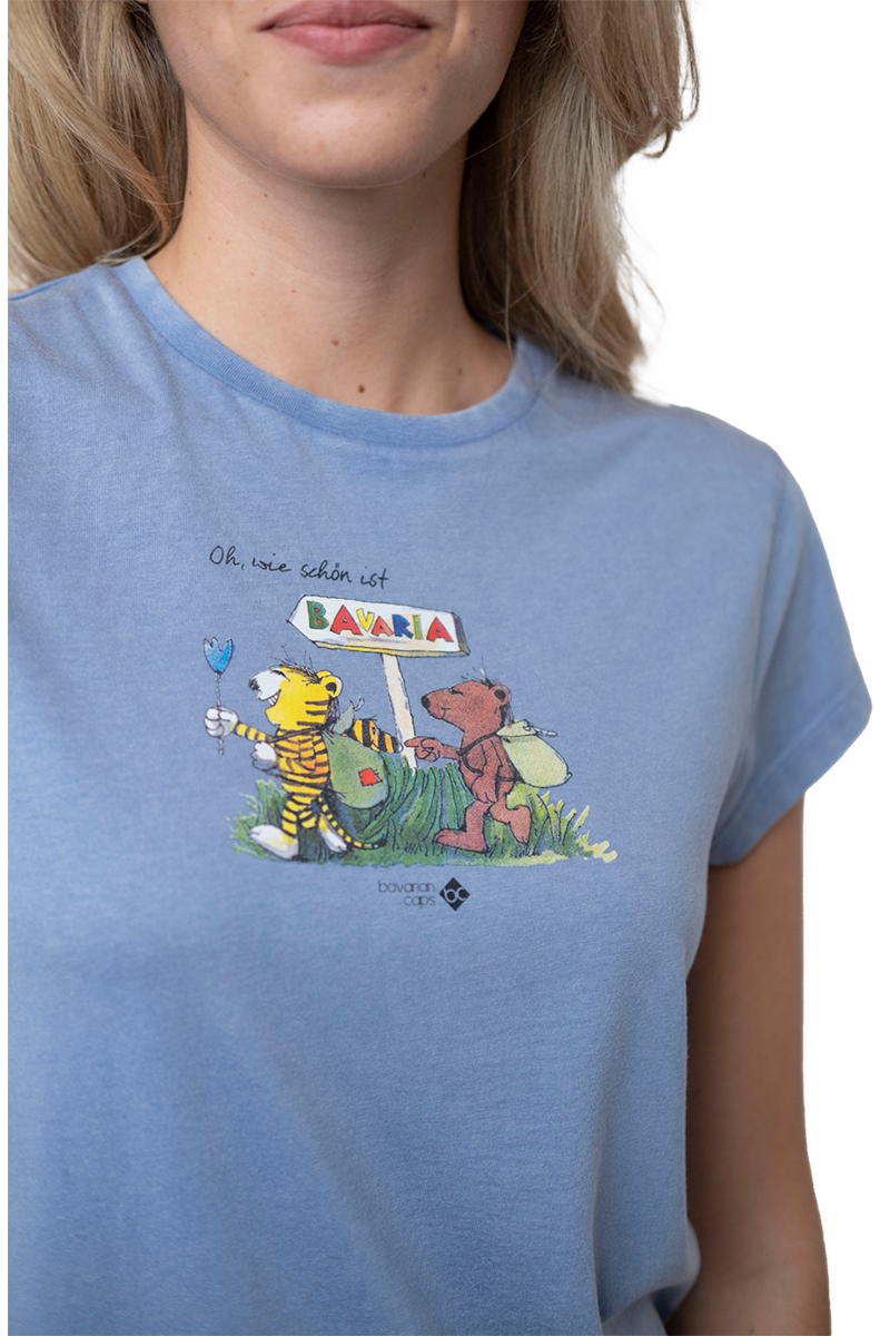Damen T-Shirt 'Oh wie schn ist Bavaria' hellblau Bild 2