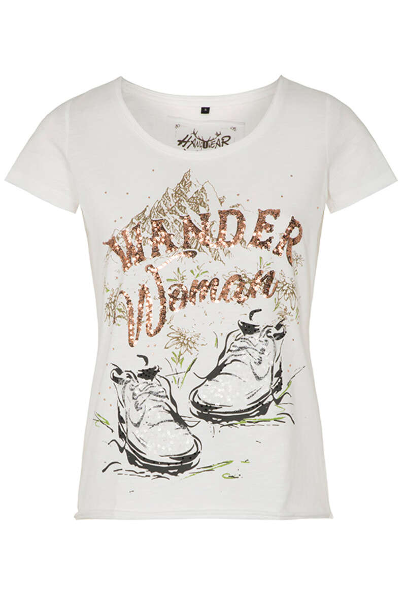 Damen T-Shirt 'Wander Woman' offwhite