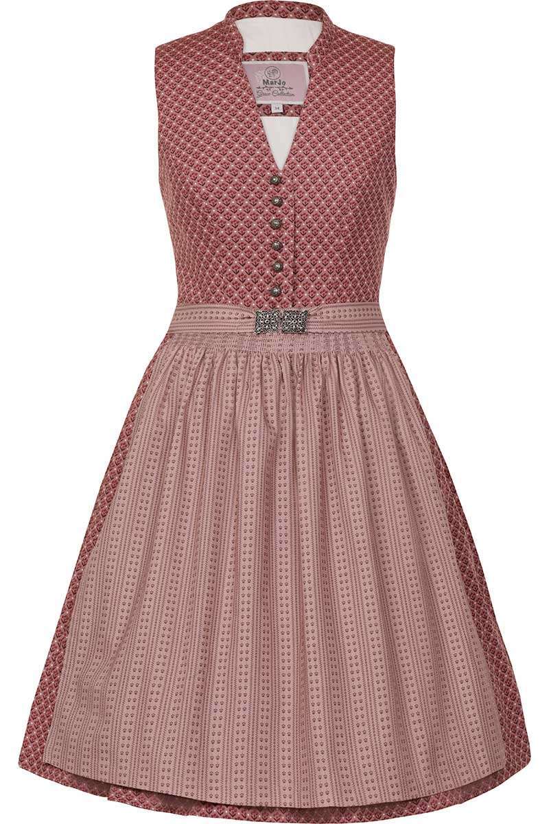 Hochgeschlossenes Midi-Dirndl cranberry