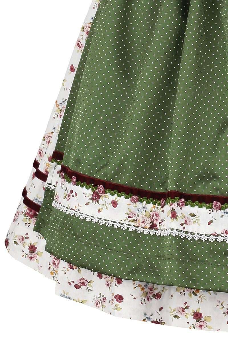 Damen Dirndl Blumen kurz wei grn Bild 2