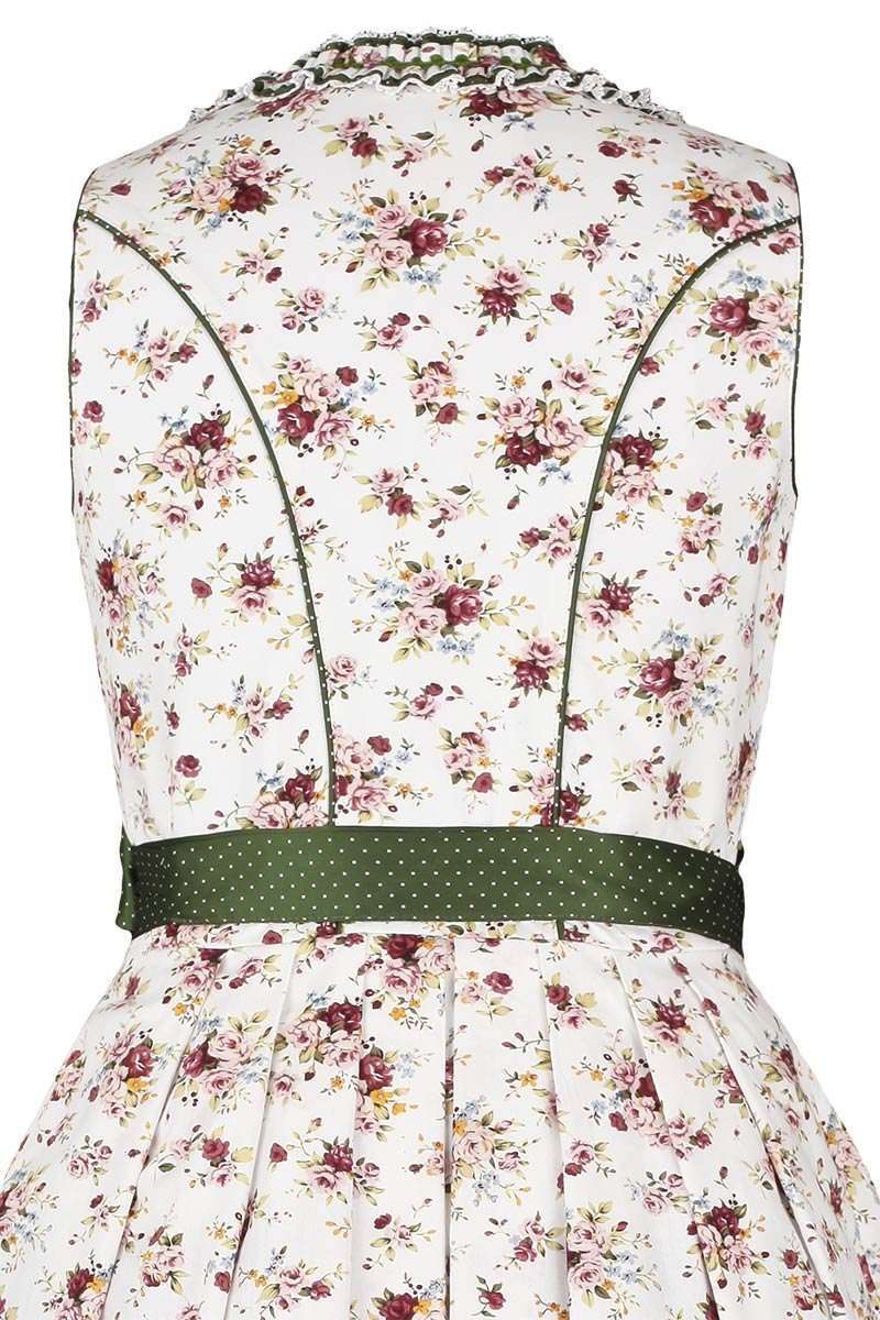 Damen Dirndl Blumen kurz wei grn Bild 2