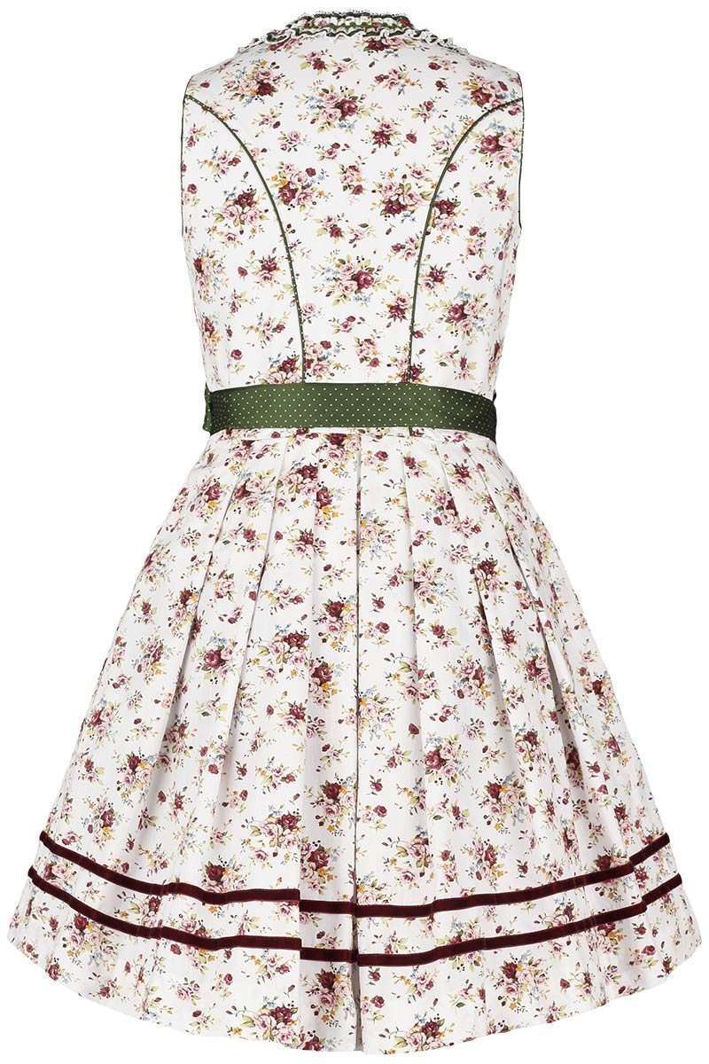 Damen Dirndl Blumen kurz wei grn Bild 2