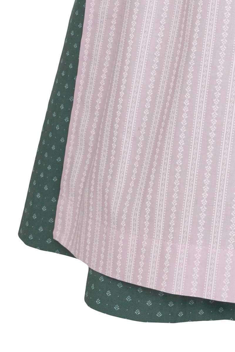 Stretch Dirndl midi hochgeschlossen mit Brosche grn rosa Bild 2