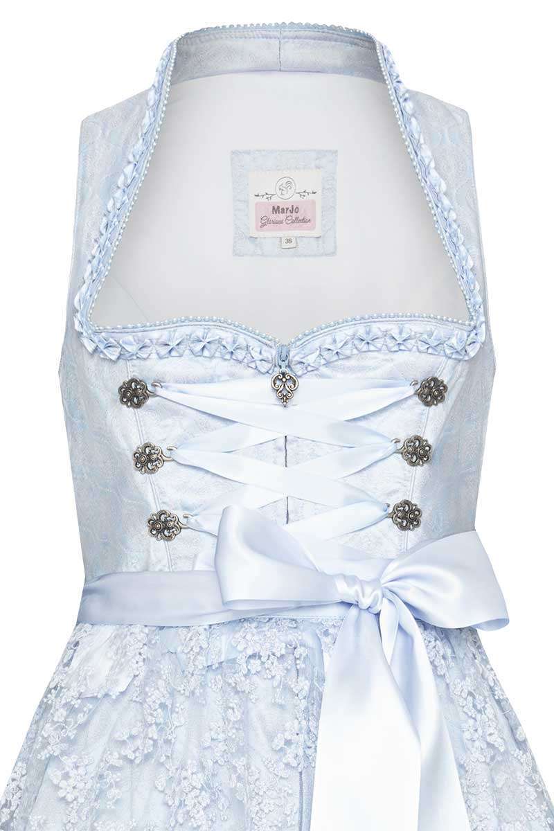 Midi Dirndl mit Schneewittchenkragen hellblau Bild 2