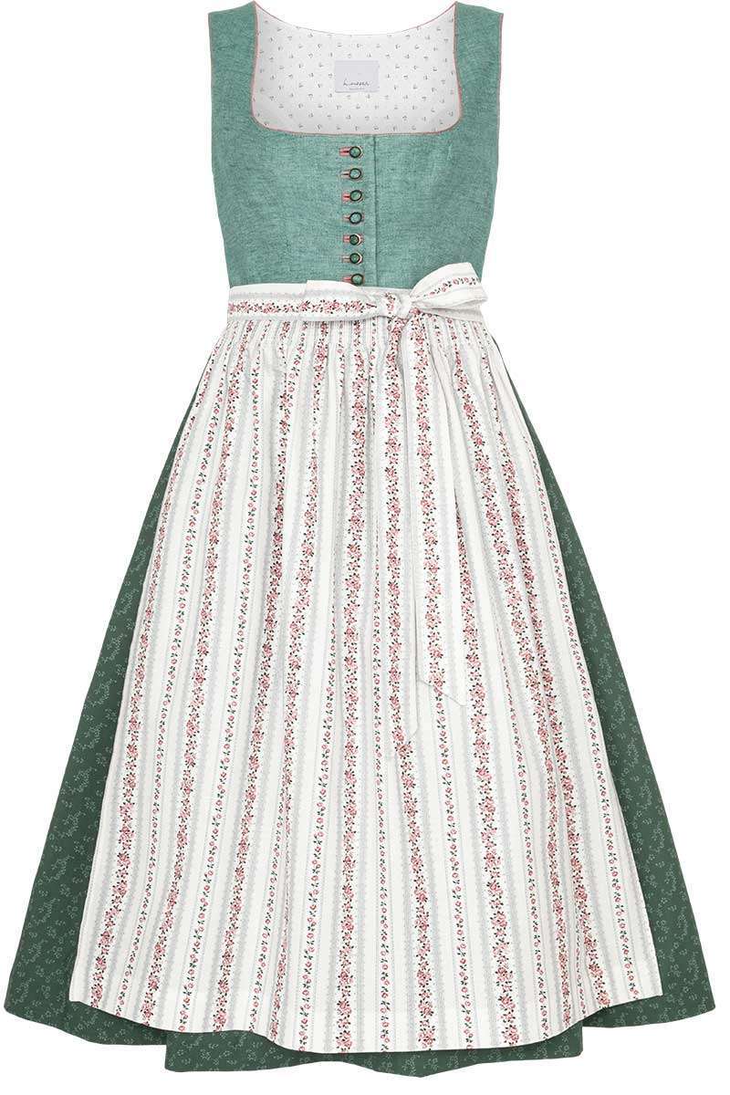 Leinendirndl salbeigrn altrosa