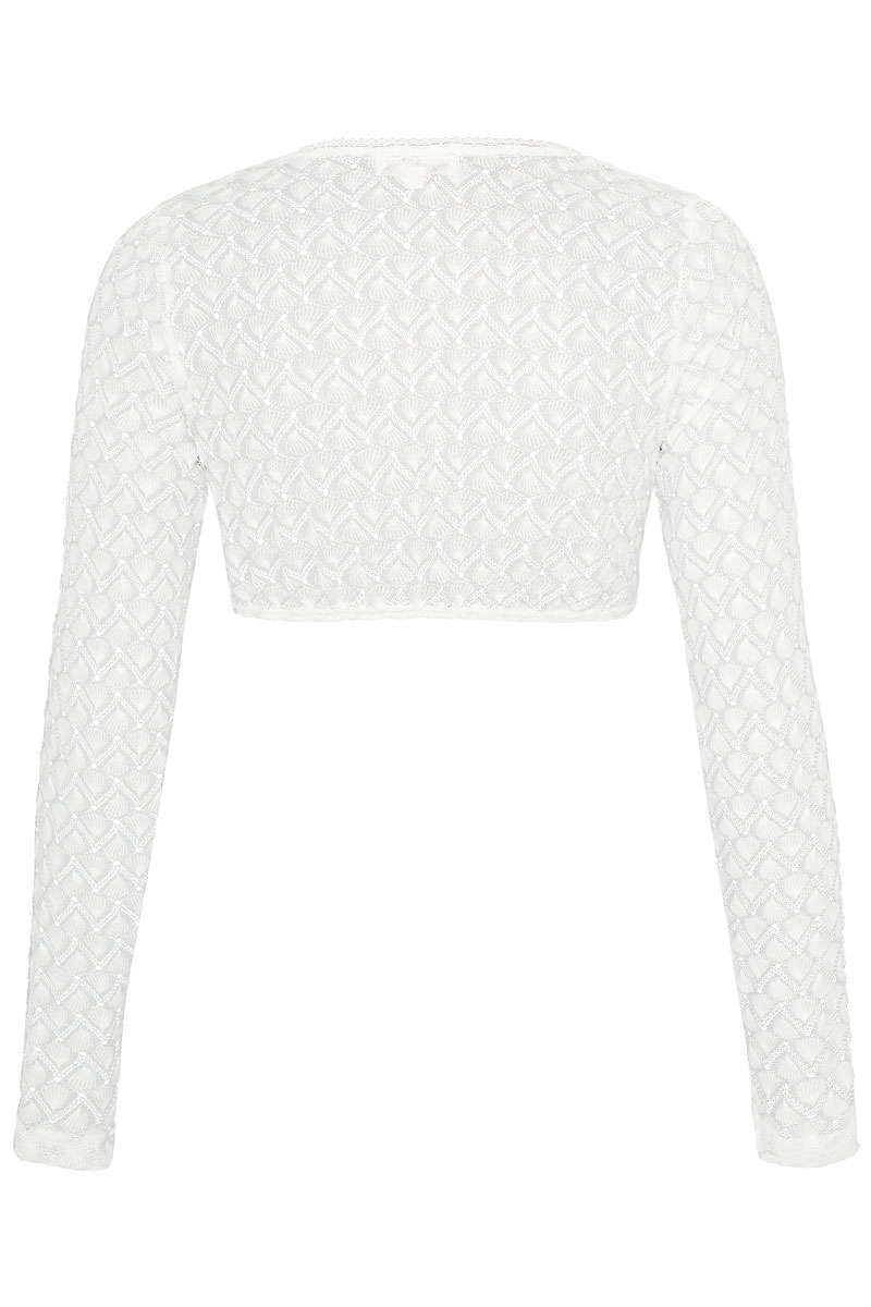 Langrmlige Dirndlbluse mit V-Ausschnitt ecru Bild 2