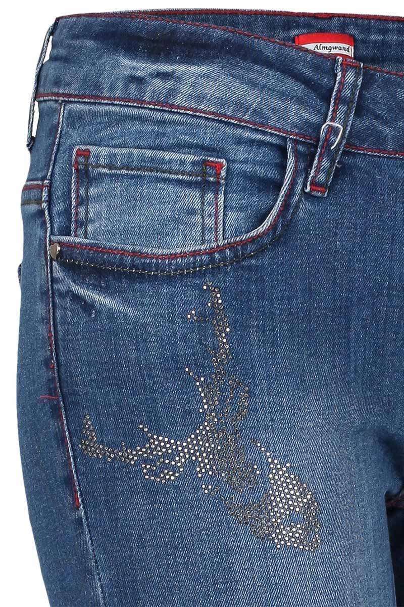 Damen Trachten-Jeans mit Strass-Applikationen Bild 2