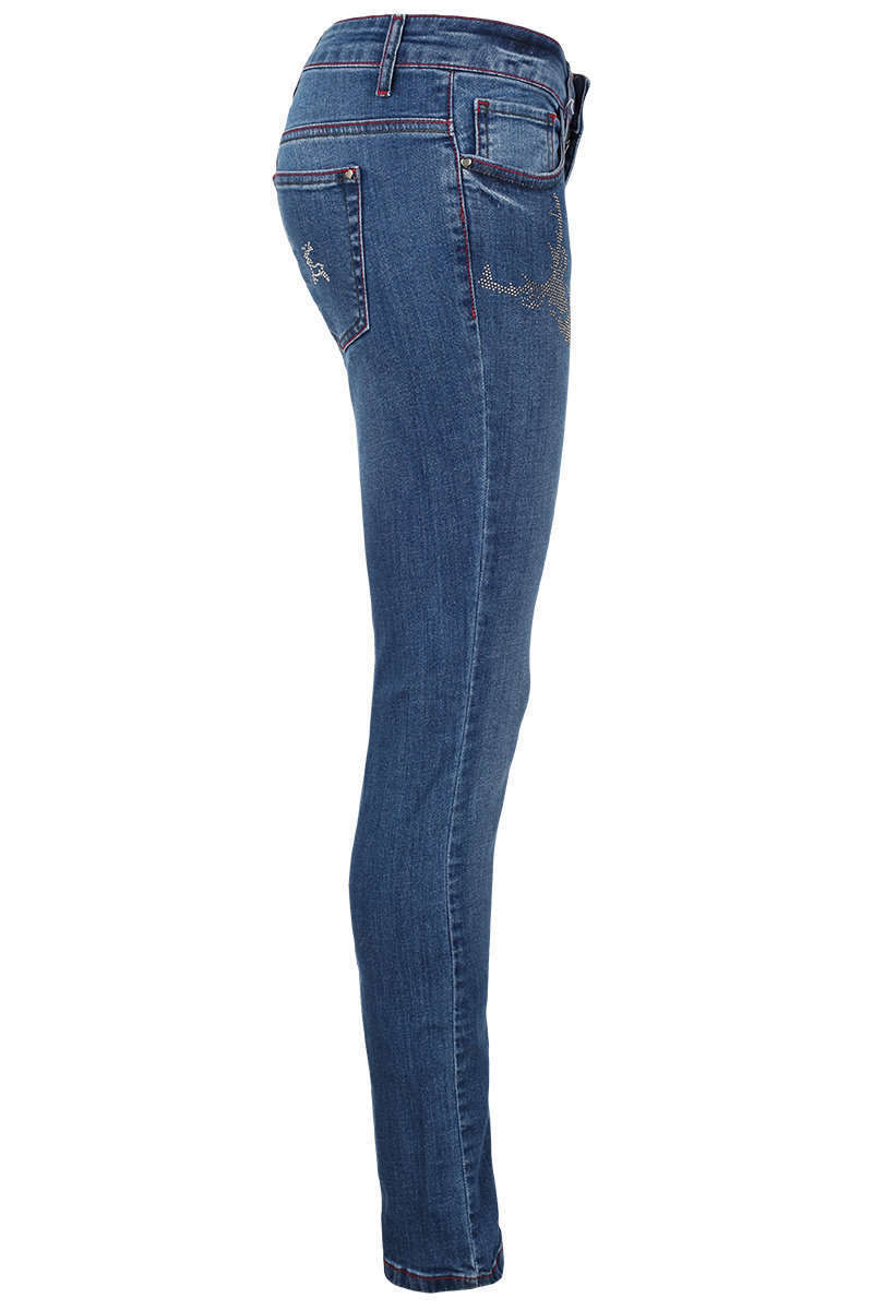 Damen Trachten-Jeans mit Strass-Applikationen Bild 2