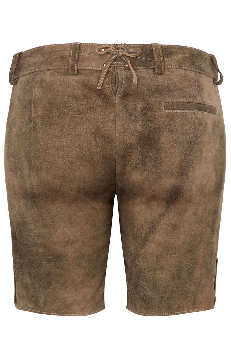 Damen Lederhose kurz Ziegenvelour sand braun Bild 2