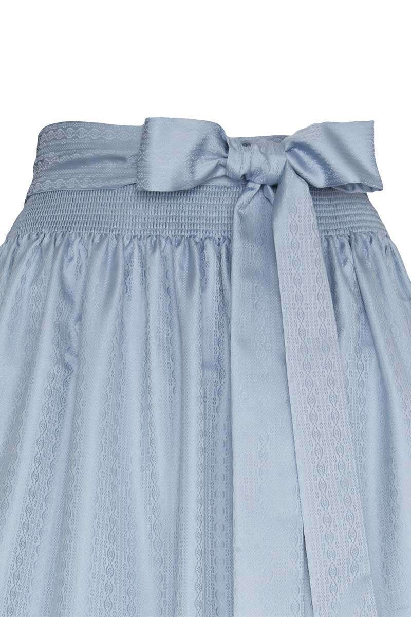 Dirndl-Schrze lang 90cm rauchblau Bild 2