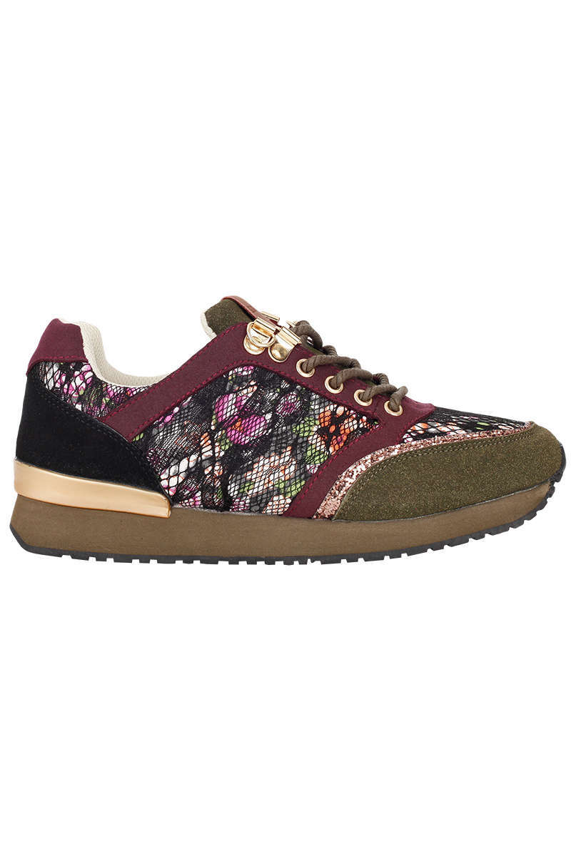 Damen Trachten Sneaker bordeaux creme