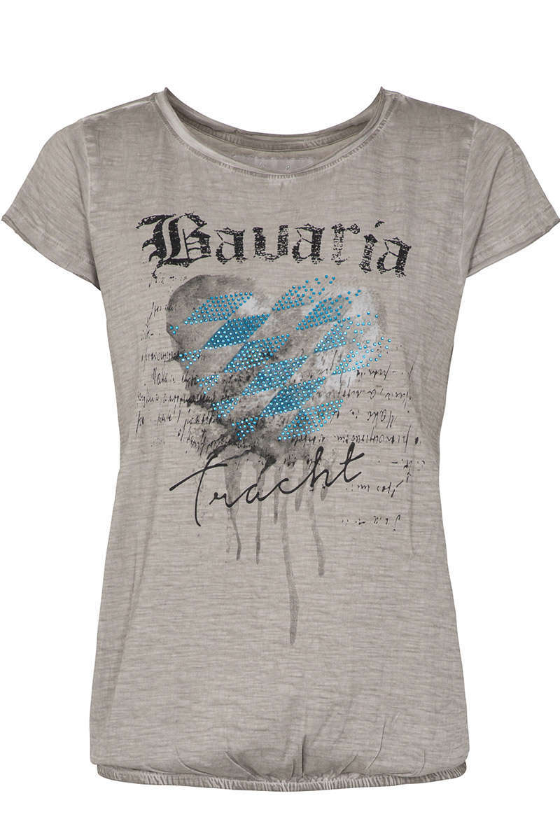 Damen Trachten T-Shirt Bavaria hellgrau