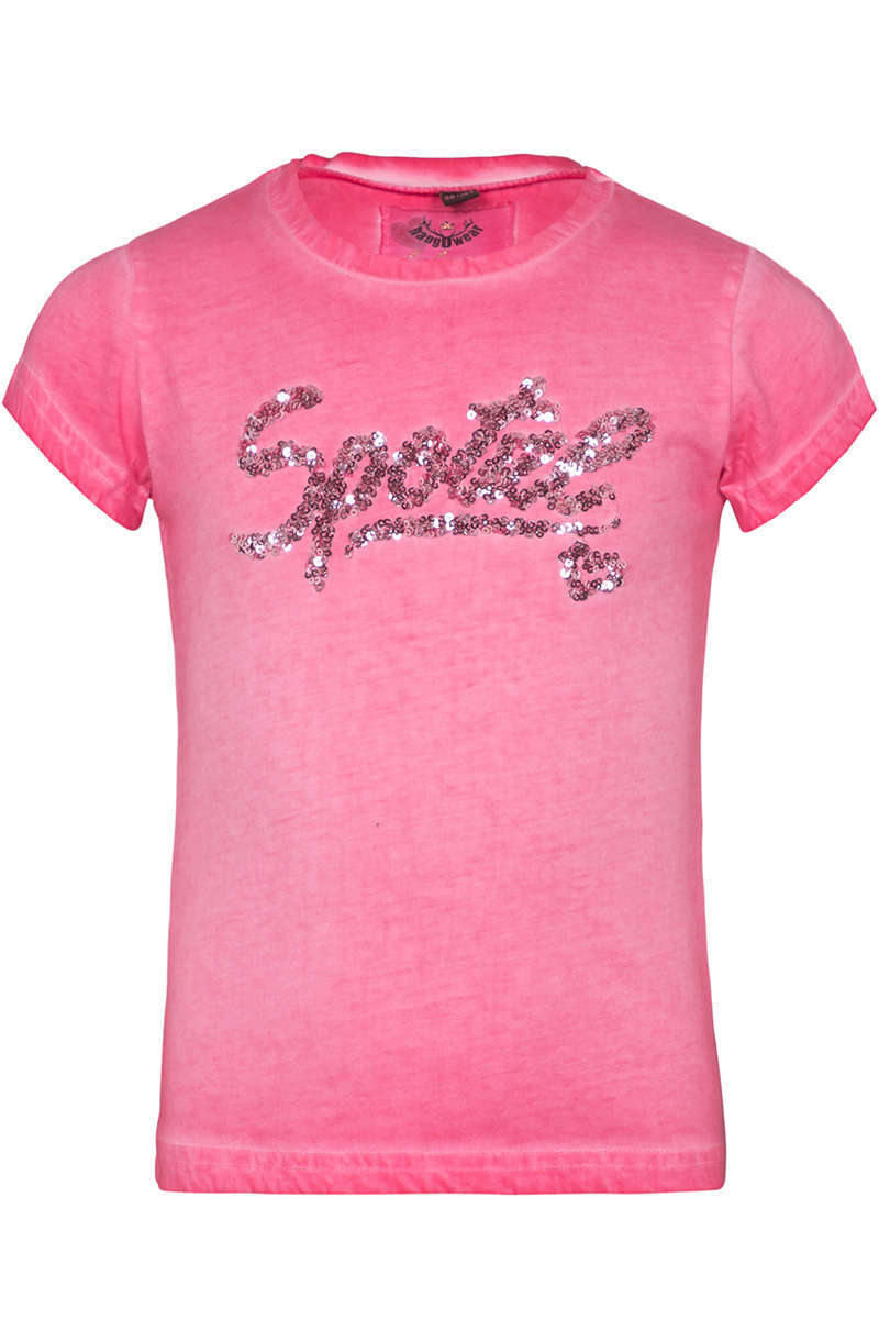 Mdchen T-Shirt 'Spazerl' mit Pailleten pink