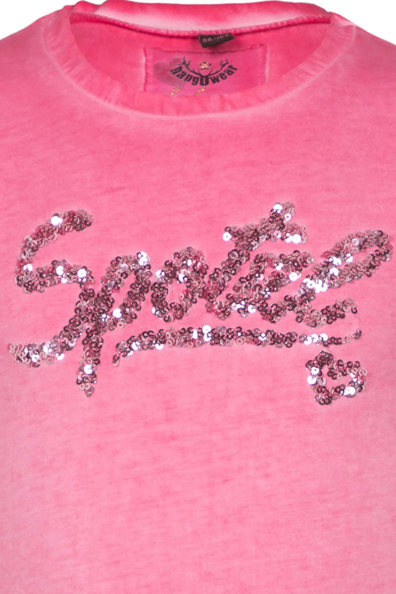 Mdchen T-Shirt 'Spazerl' mit Pailleten pink Bild 2