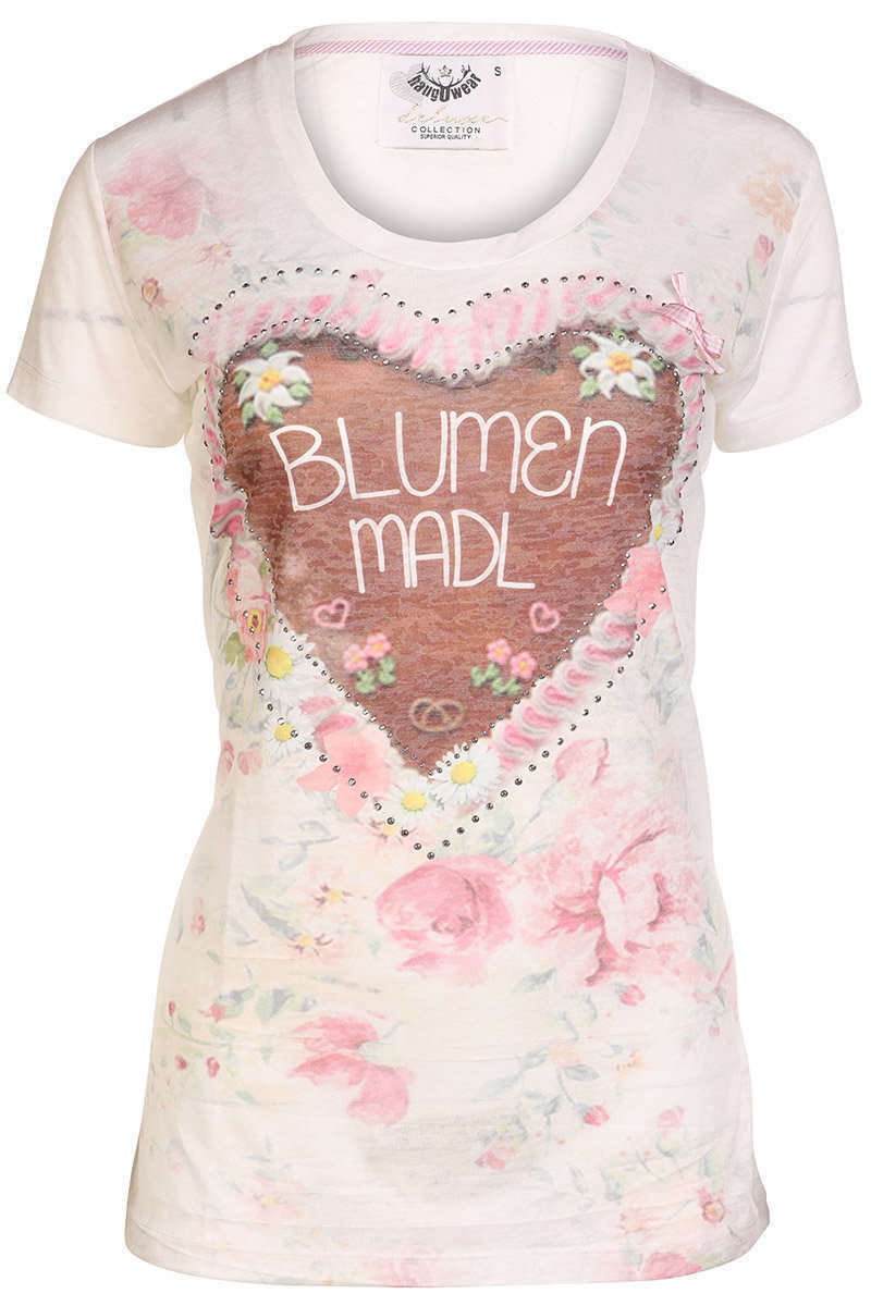 Damen Trachten T-Shirt  'Blumen Madl' beige