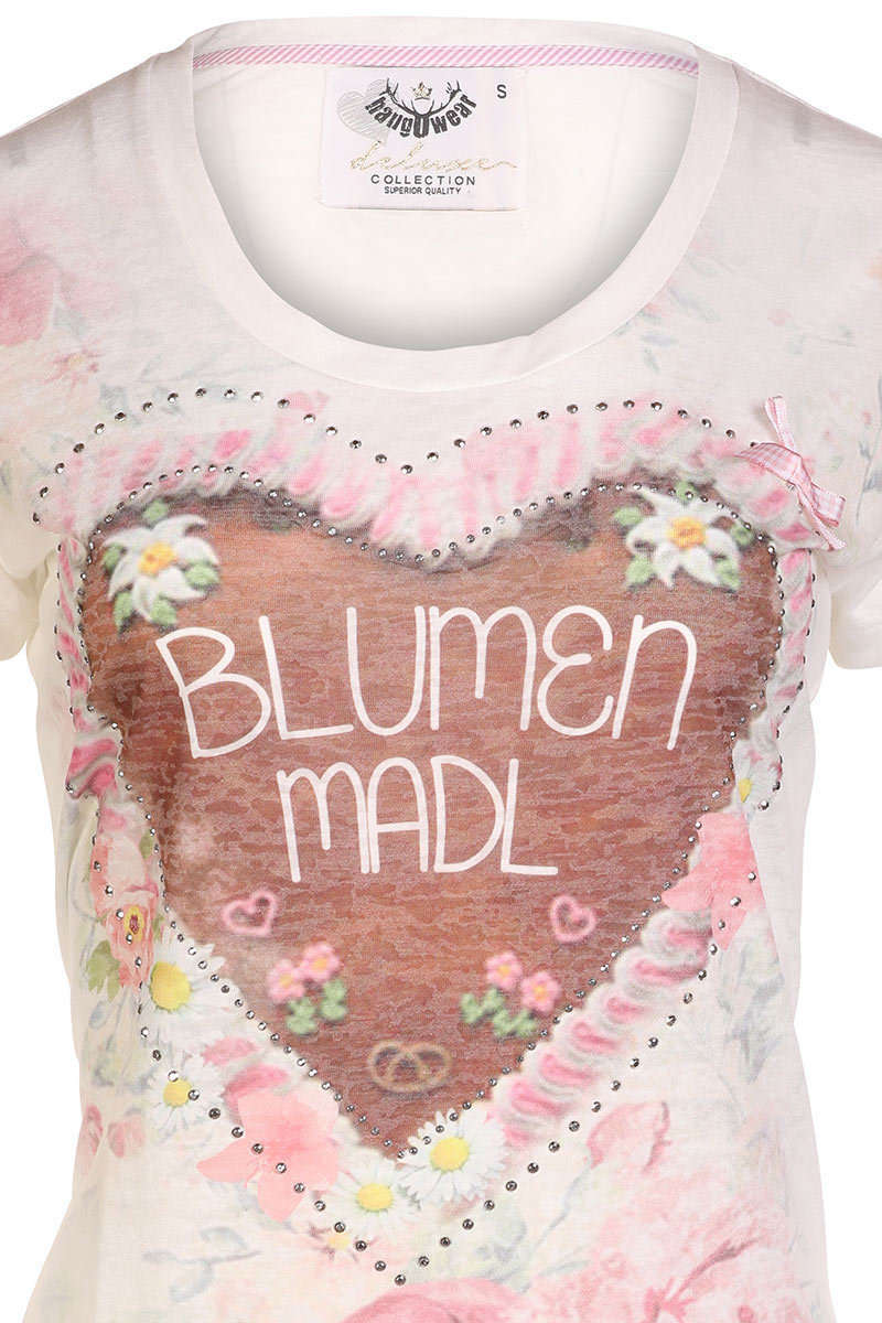 Damen Trachten T-Shirt  'Blumen Madl' beige Bild 2