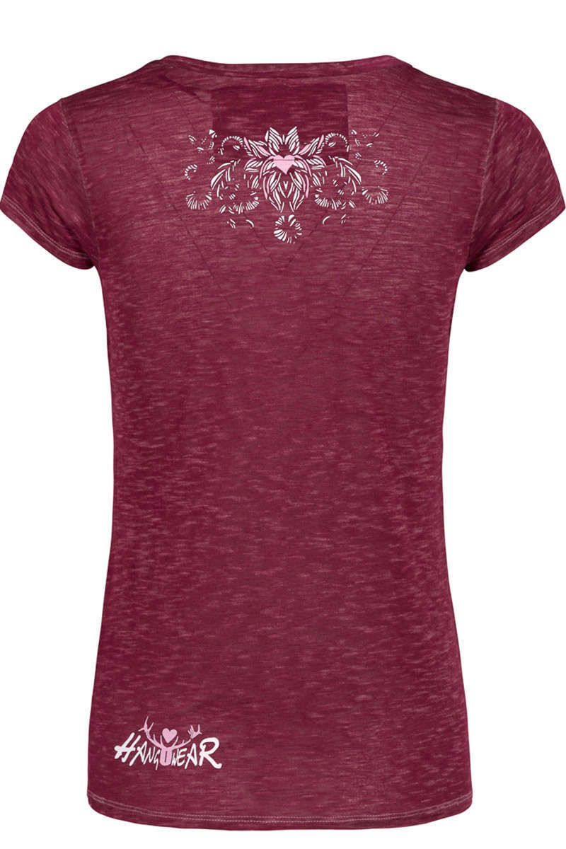 Damen Trachten-Shirt 'Trachten Queen' weinrot Bild 2