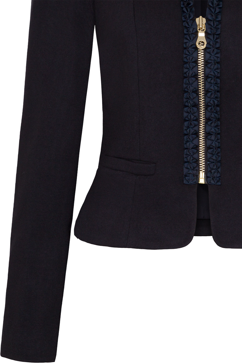 Damen Trachtenblazer kurz mit Froschgoscherl-Rsche marine Bild 2