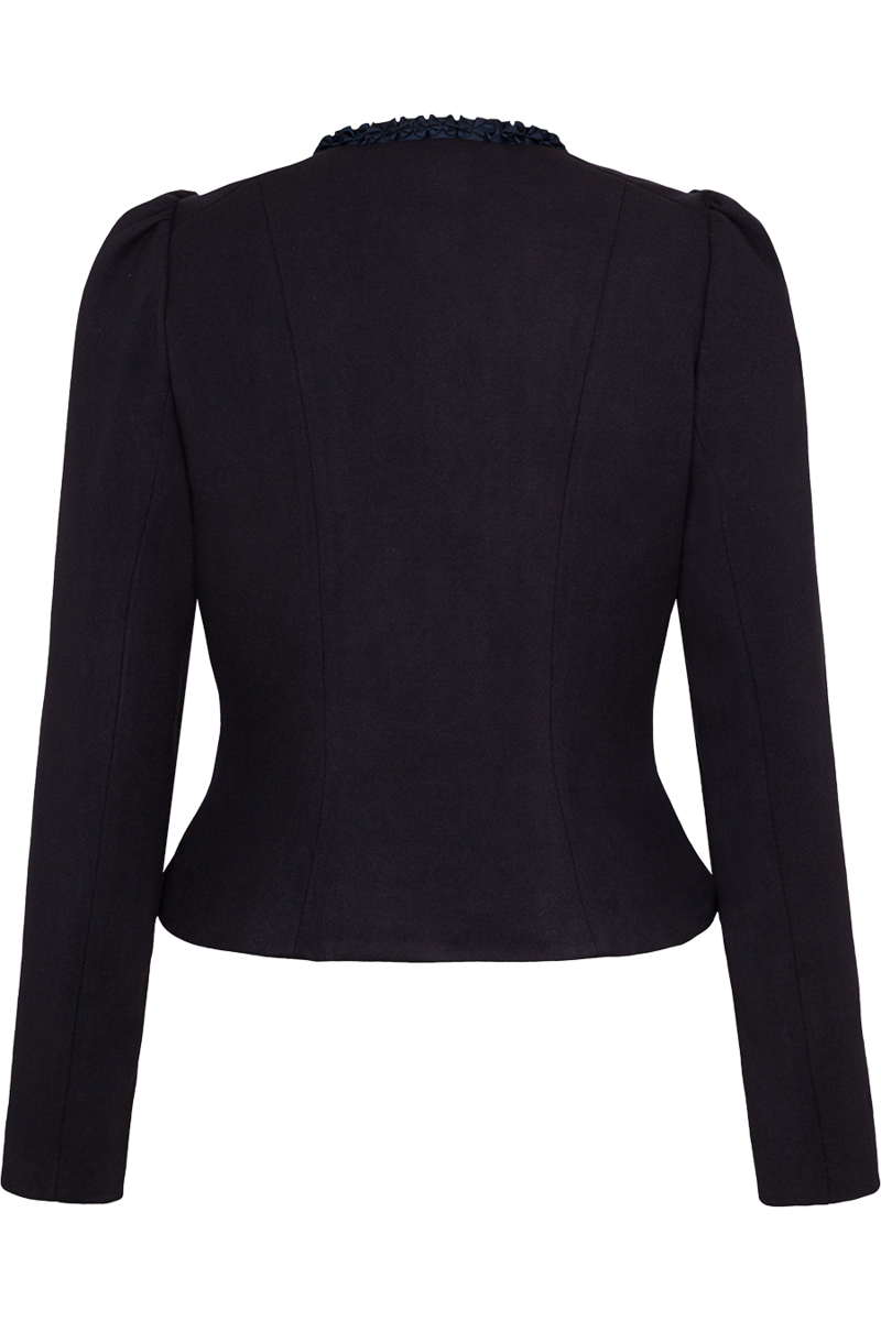 Damen Trachtenblazer kurz mit Froschgoscherl-Rsche marine Bild 2