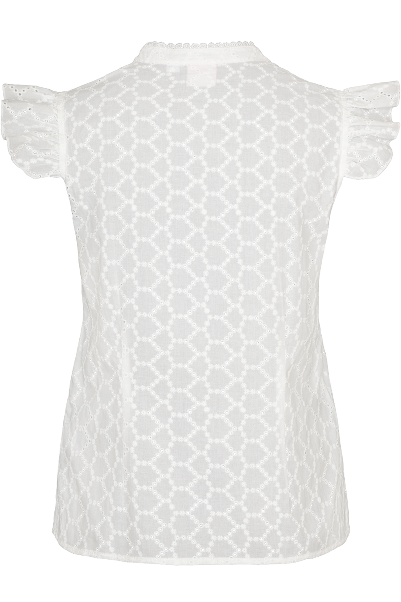Damen Trachtenbluse mit Flgelarm und Lochmuster Bild 2