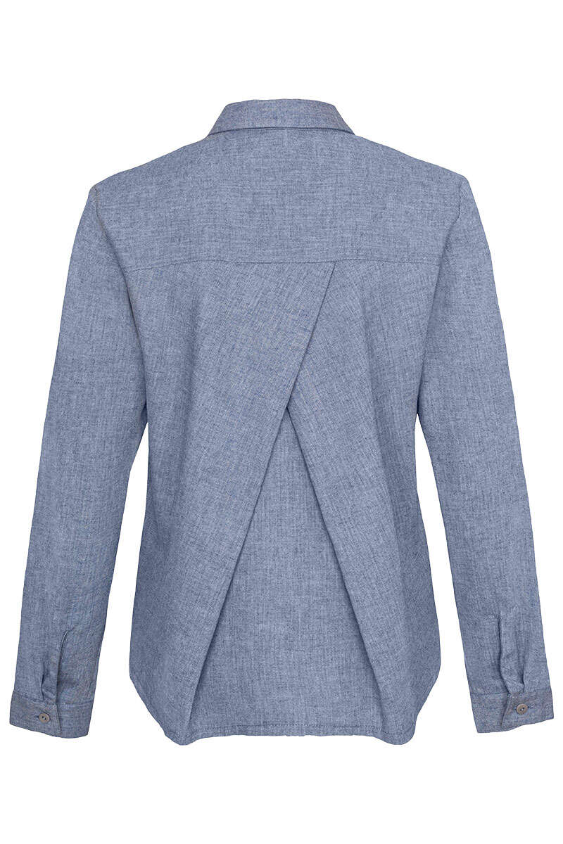 Damen Trachtenbluse langarm hellblau Bild 2