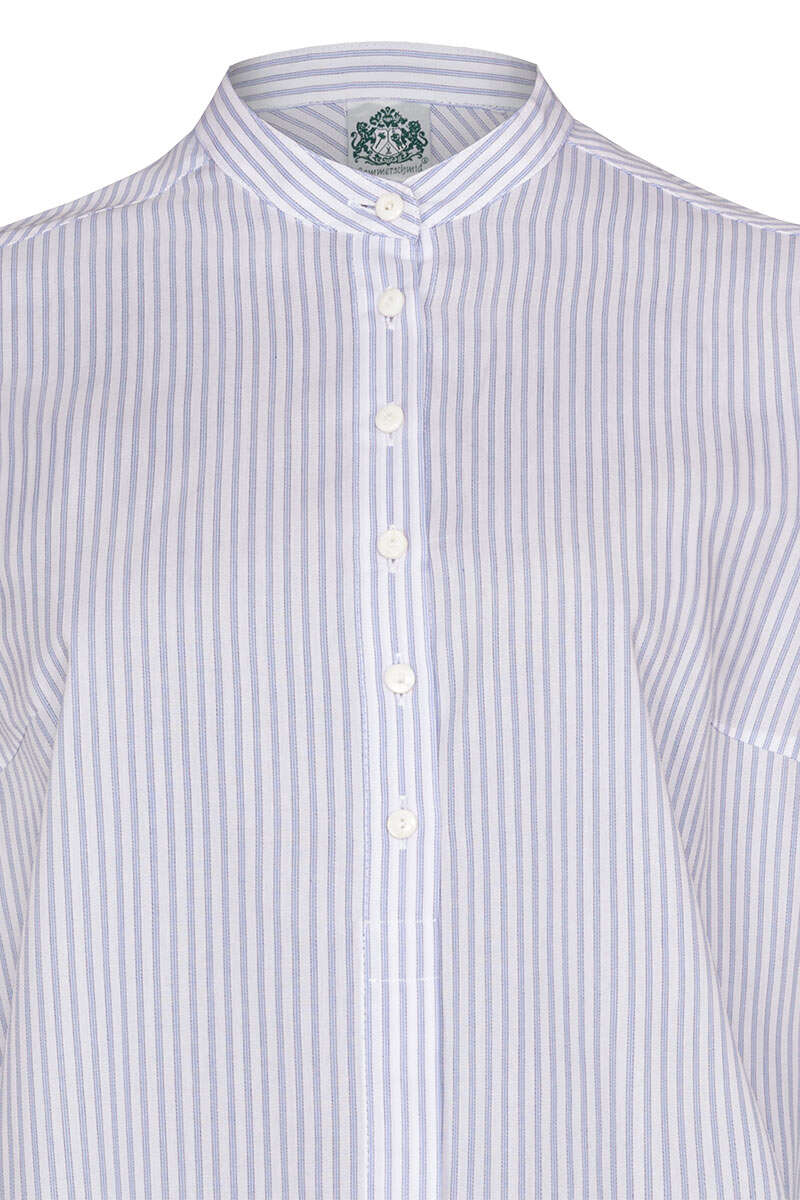 Damen Trachtenbluse gestreift blau gemustert Bild 2