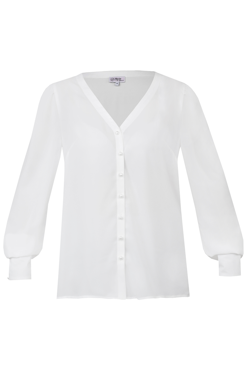 Damen Bluse mit langen rmeln offwhite