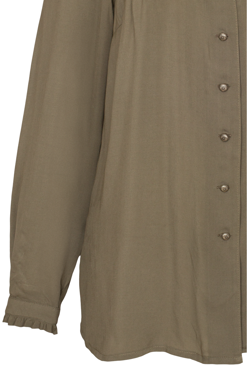 Damen Trachtenbluse Langarm oliv Bild 2