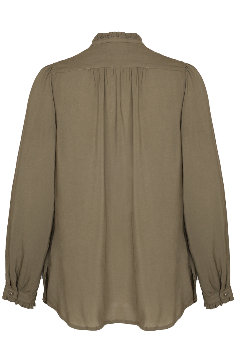 Damen Trachtenbluse Langarm oliv Bild 2