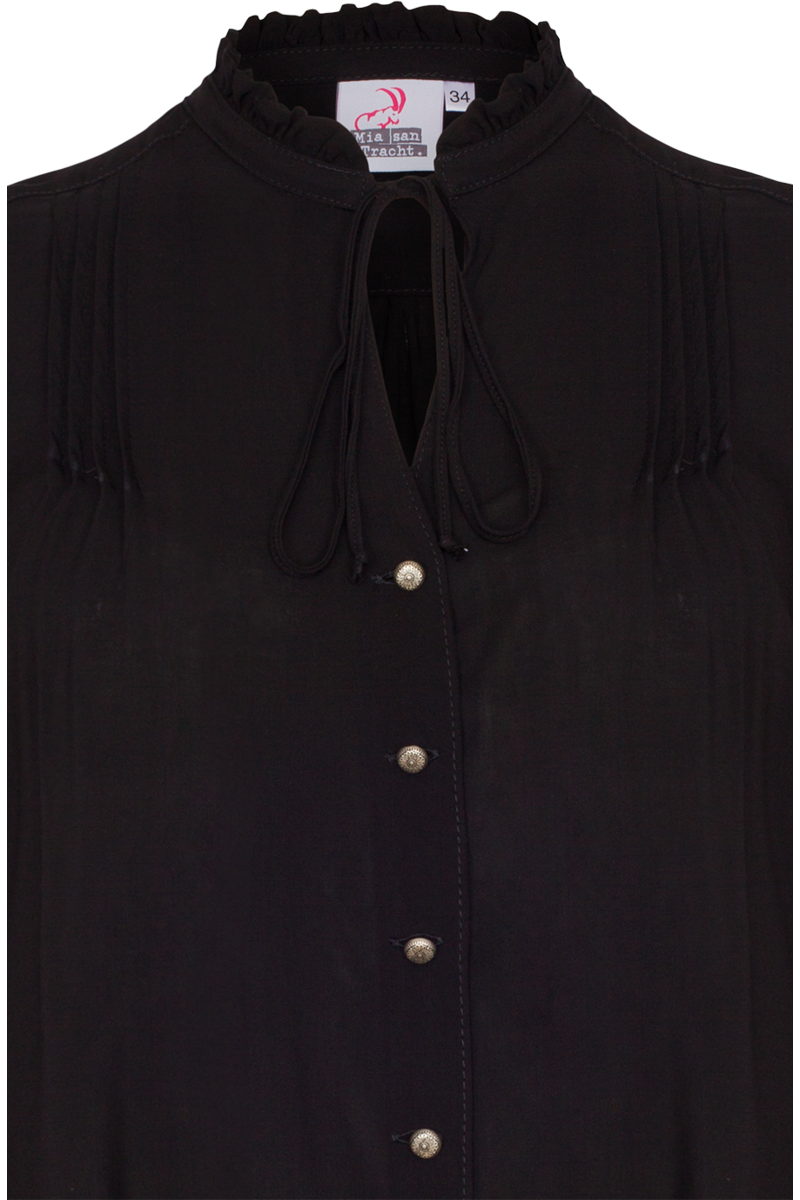 Damen Trachtenbluse Langarm schwarz Bild 2