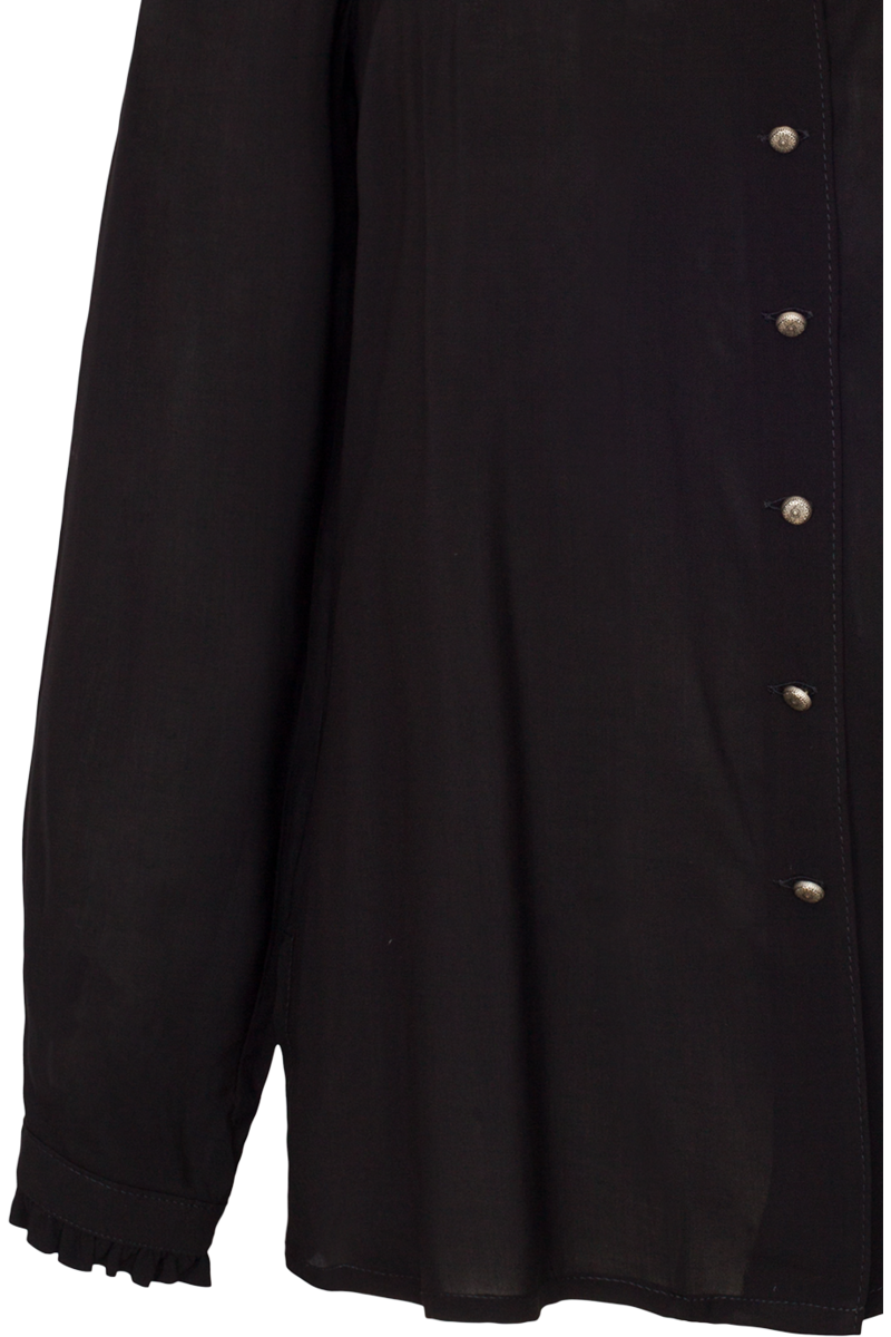 Damen Trachtenbluse Langarm schwarz Bild 2