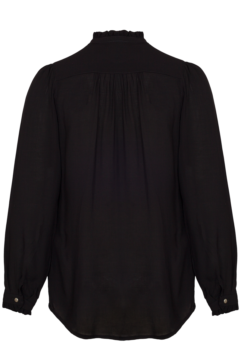 Damen Trachtenbluse Langarm schwarz Bild 2
