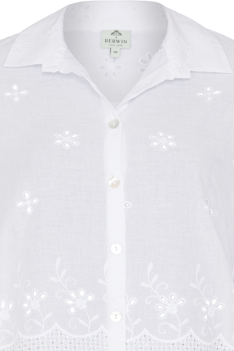 Bluse mit floraler Lochstickerei wei Bild 2