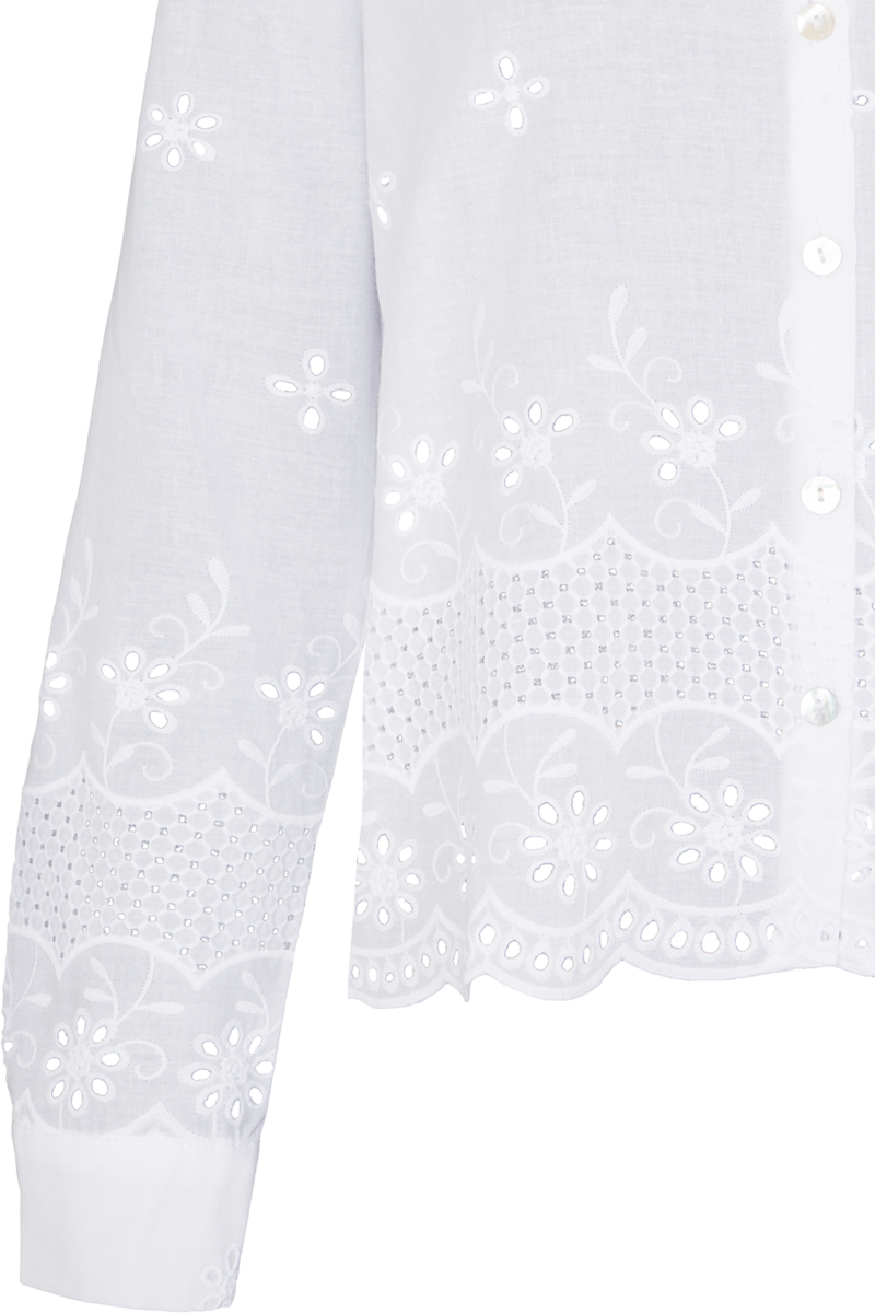 Bluse mit floraler Lochstickerei wei Bild 2