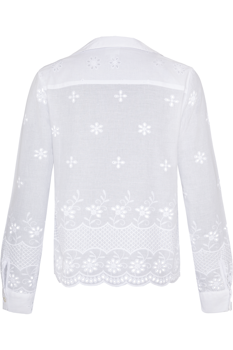 Bluse mit floraler Lochstickerei wei Bild 2