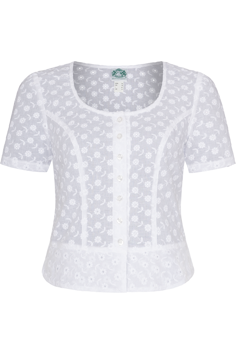 Damen Miederbluse kurz mit Lochmuster
